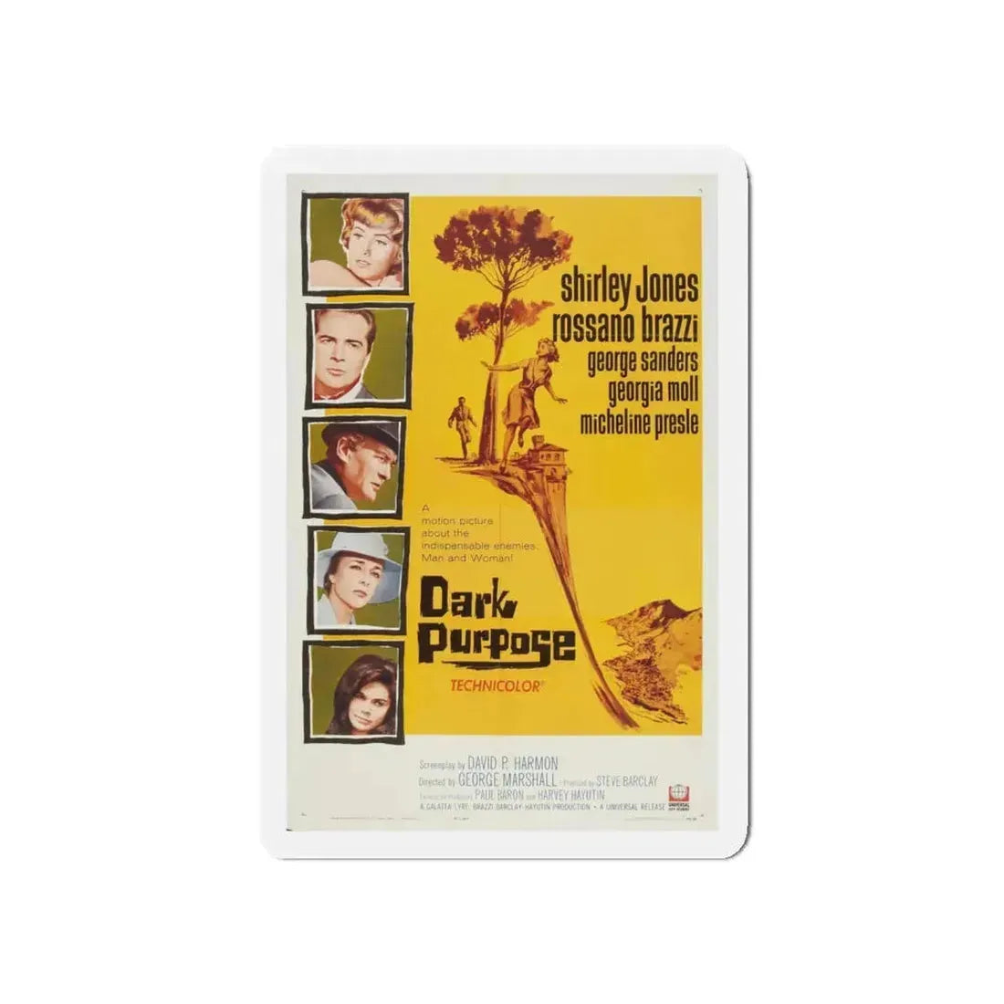 DARK PURPOSE 1964 Movie Poster - Refrigerator Magnet 5 Inch - The Sticker Space