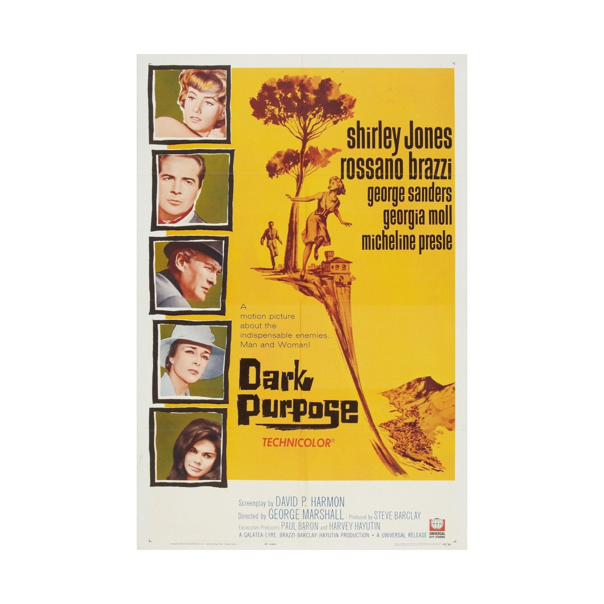 DARK PURPOSE 1964 - Paper Movie Poster-The Sticker Space