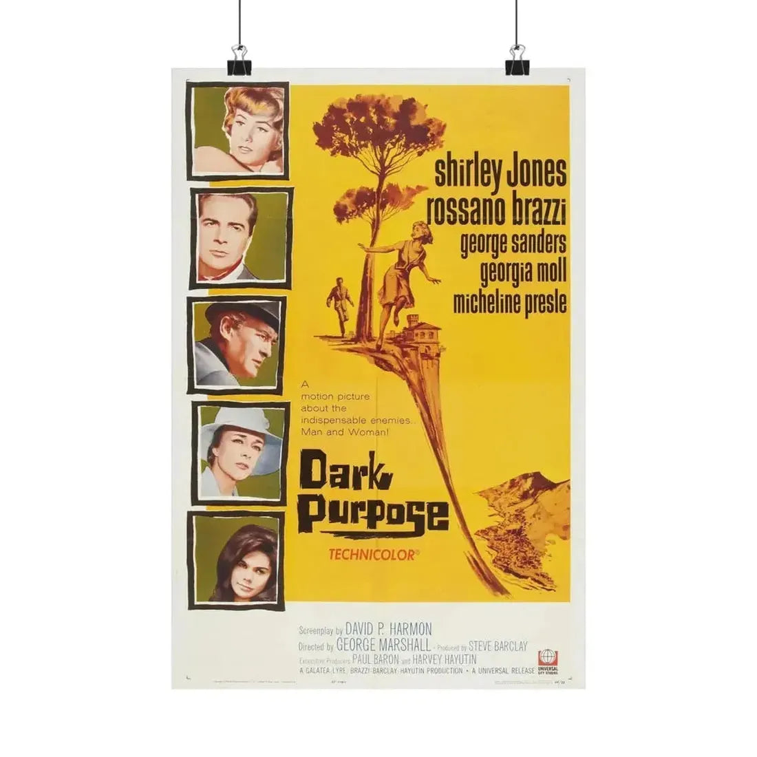 DARK PURPOSE 1964 - Paper Movie Poster - The Sticker Space