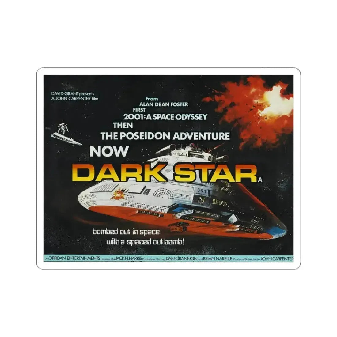 DARK STAR 1974 Movie Poster - STICKER Vinyl Kiss-Cut Decal 4 Inch White - The Sticker Space