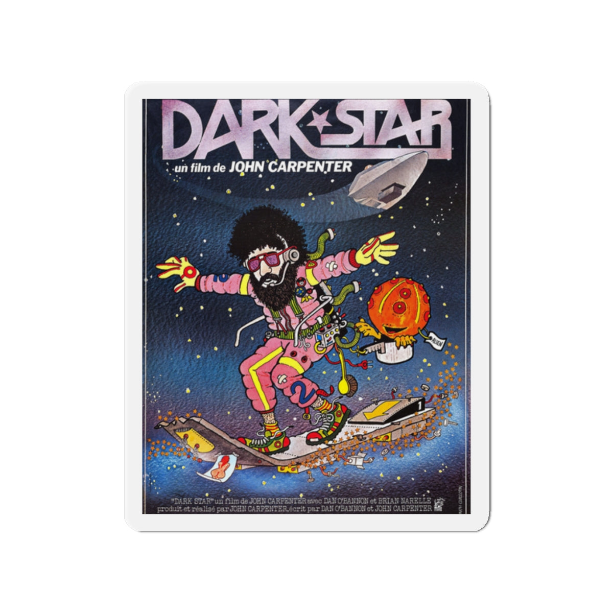 DARK STAR (FRENCH) 1974 Movie Poster - Die-Cut Magnet-2" x 2"-The Sticker Space