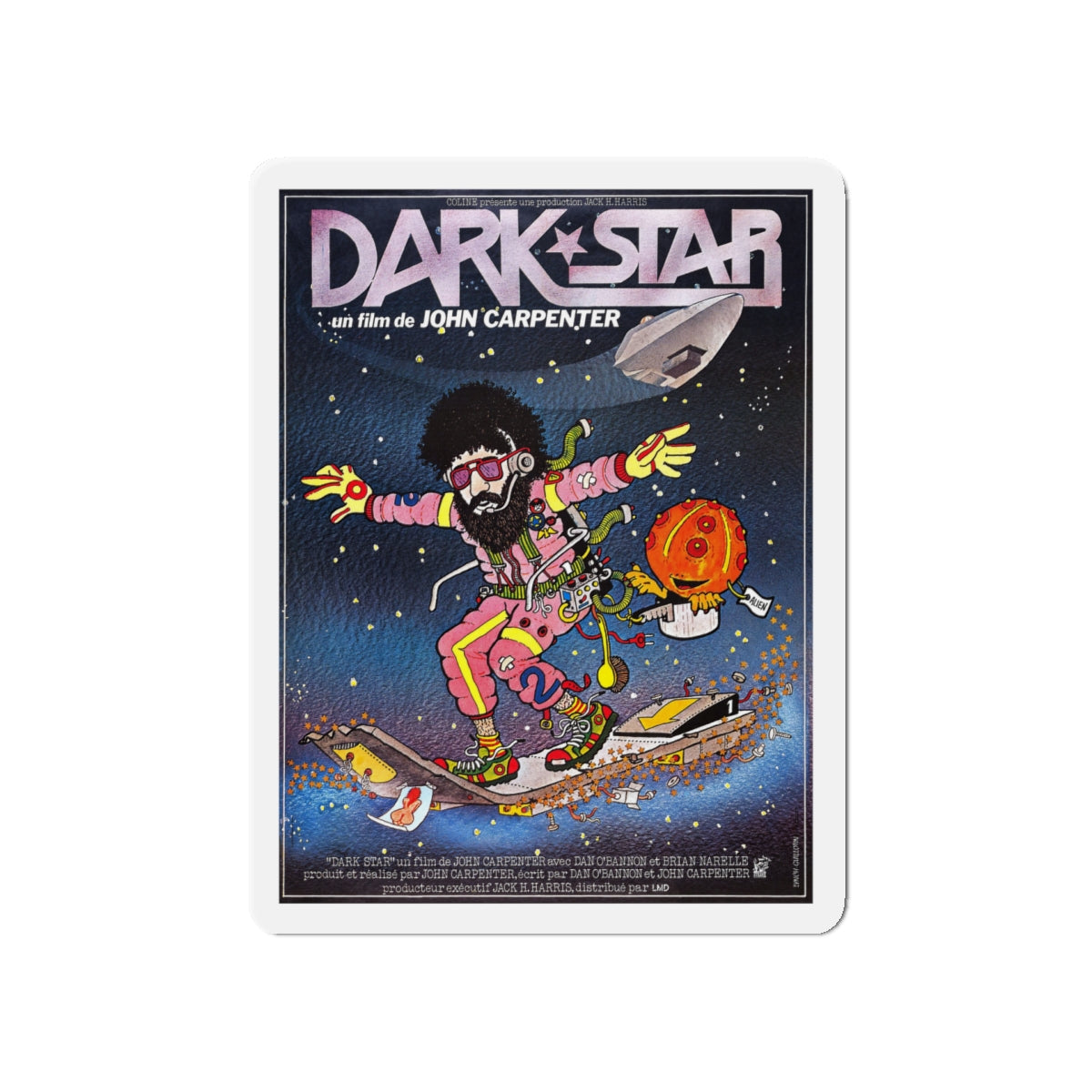 DARK STAR (FRENCH) 1974 Movie Poster - Die-Cut Magnet-5" x 5"-The Sticker Space