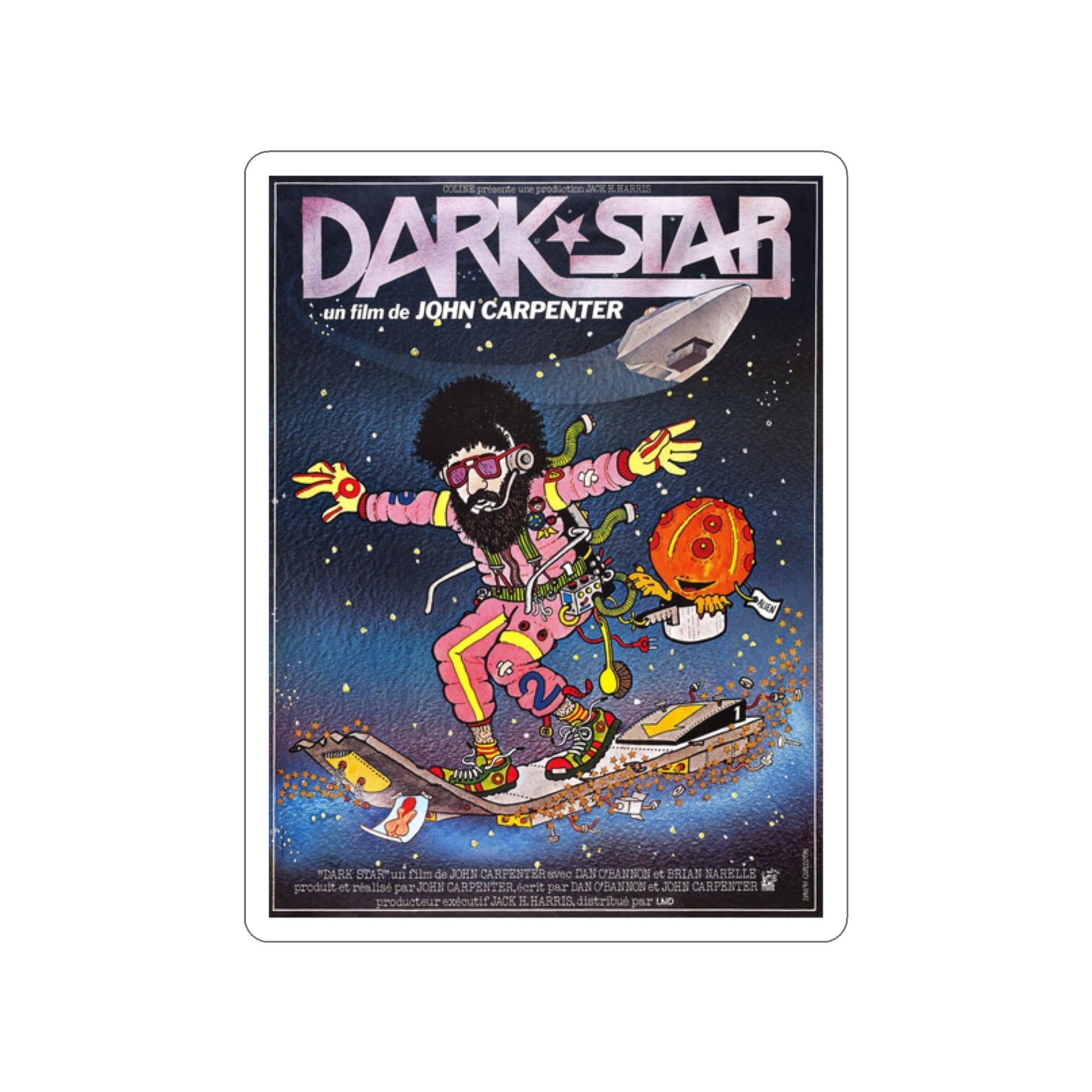 DARK STAR (FRENCH) 1974 Movie Poster STICKER Vinyl Die-Cut Decal-2 Inch-The Sticker Space