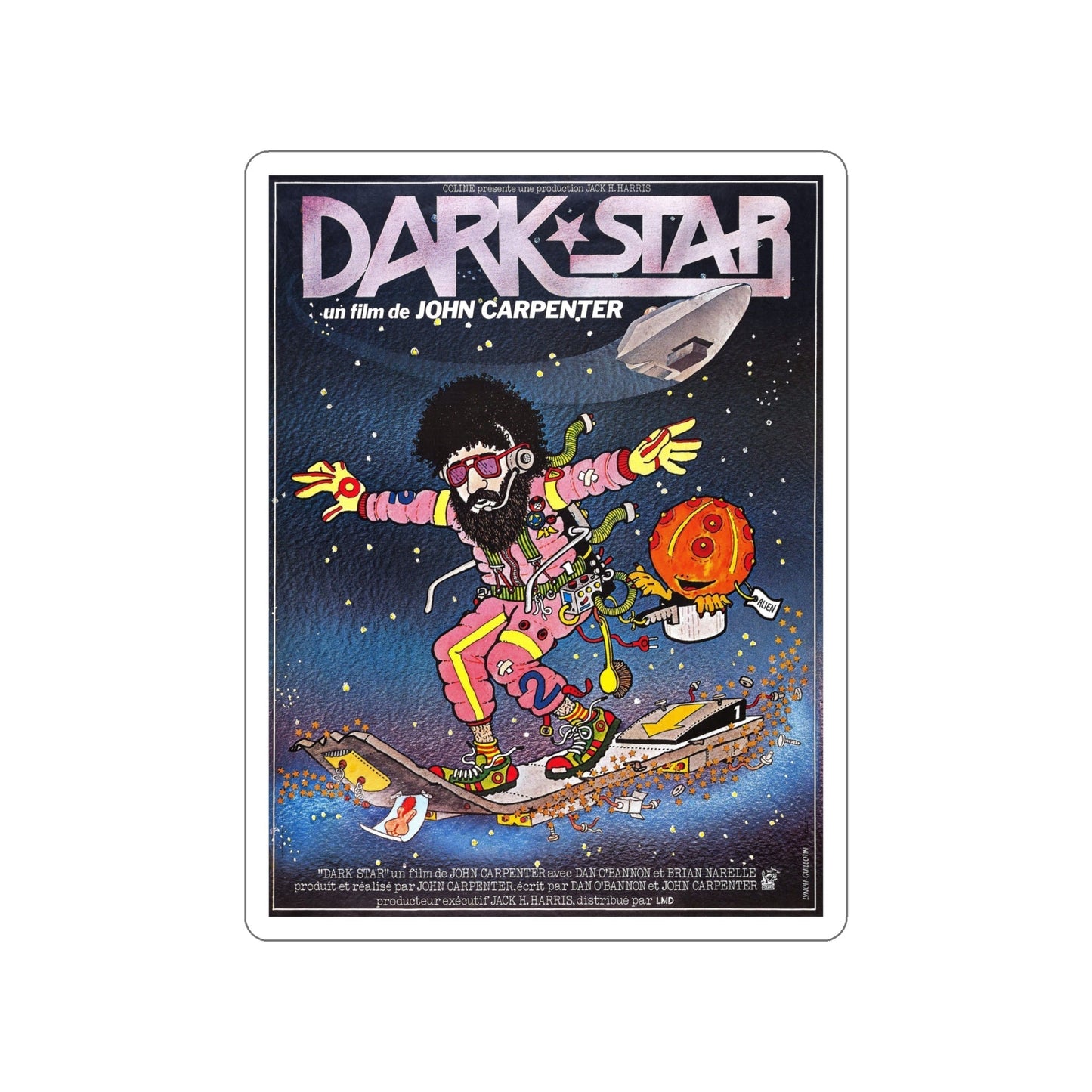 DARK STAR (FRENCH) 1974 Movie Poster STICKER Vinyl Die-Cut Decal-6 Inch-The Sticker Space