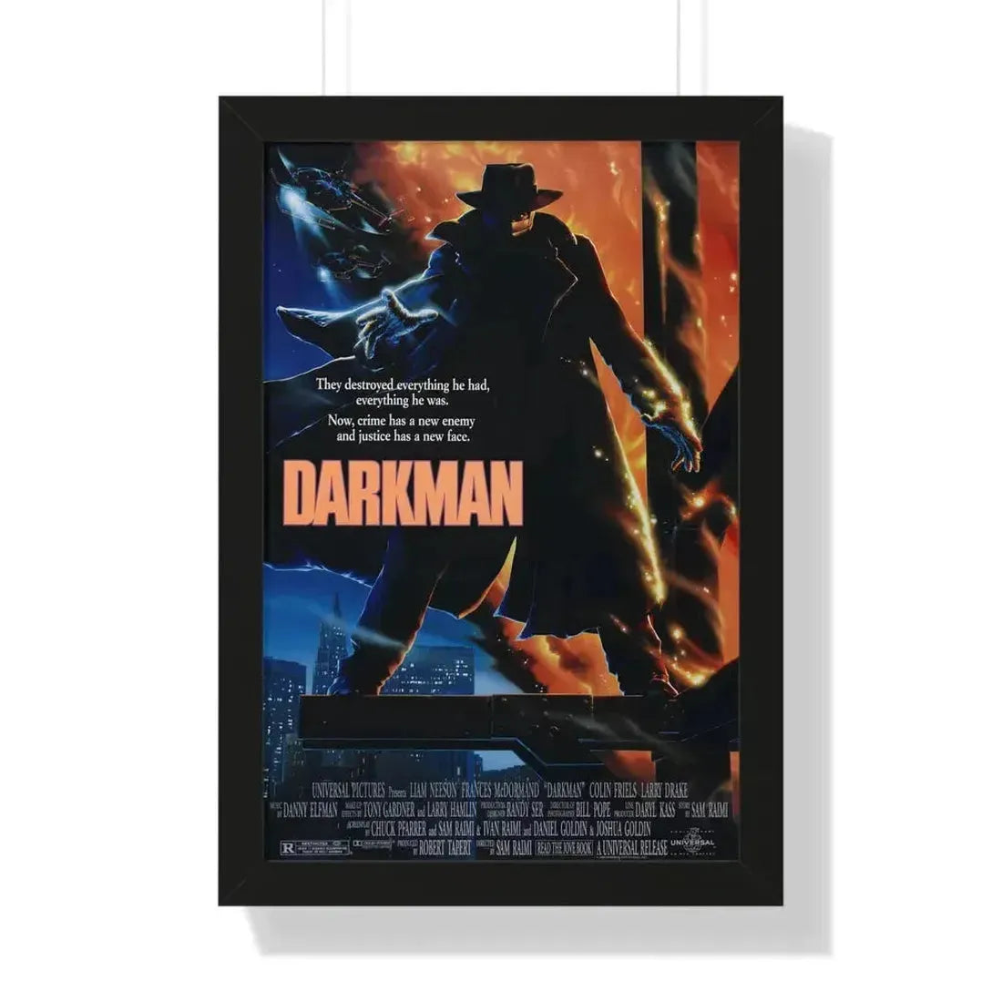 DARKMAN 1990 - Framed Movie Poster 16″ x 24″ Black - The Sticker Space