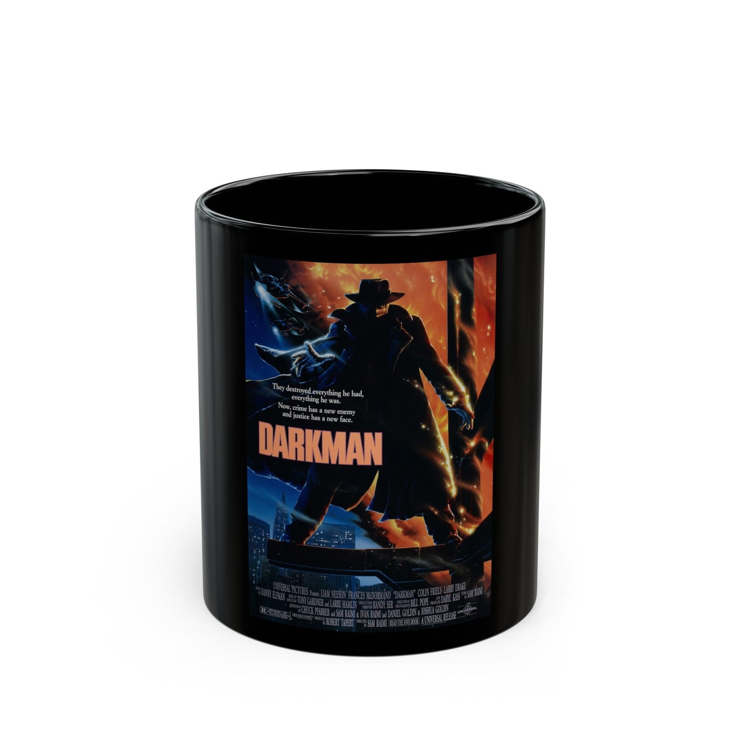 DARKMAN 1990 Movie Poster - Black Coffee Mug-11oz-The Sticker Space