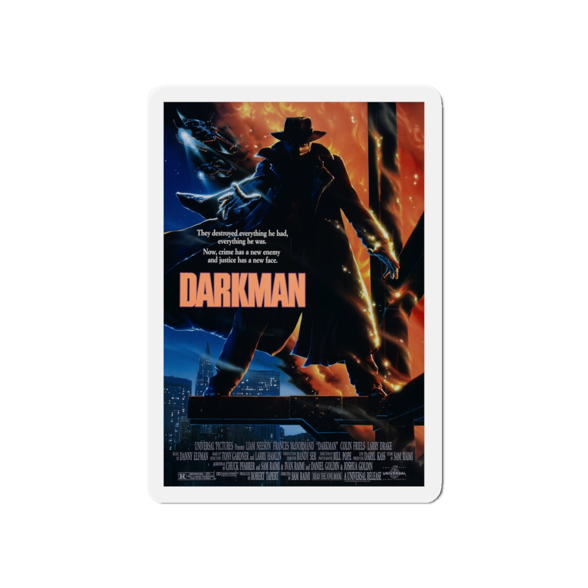 DARKMAN 1990 Movie Poster - Die-Cut Magnet-5" x 5"-The Sticker Space