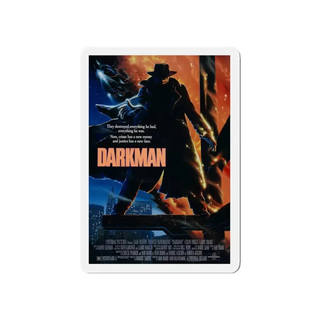 DARKMAN 1990 Movie Poster - Refrigerator Magnet 5 Inch - The Sticker Space