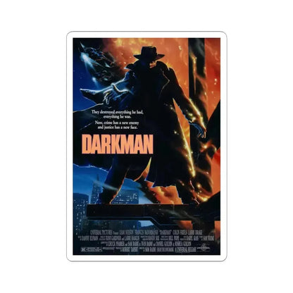 DARKMAN 1990 Movie Poster - STICKER Vinyl Kiss-Cut Decal 3 Inch White - The Sticker Space