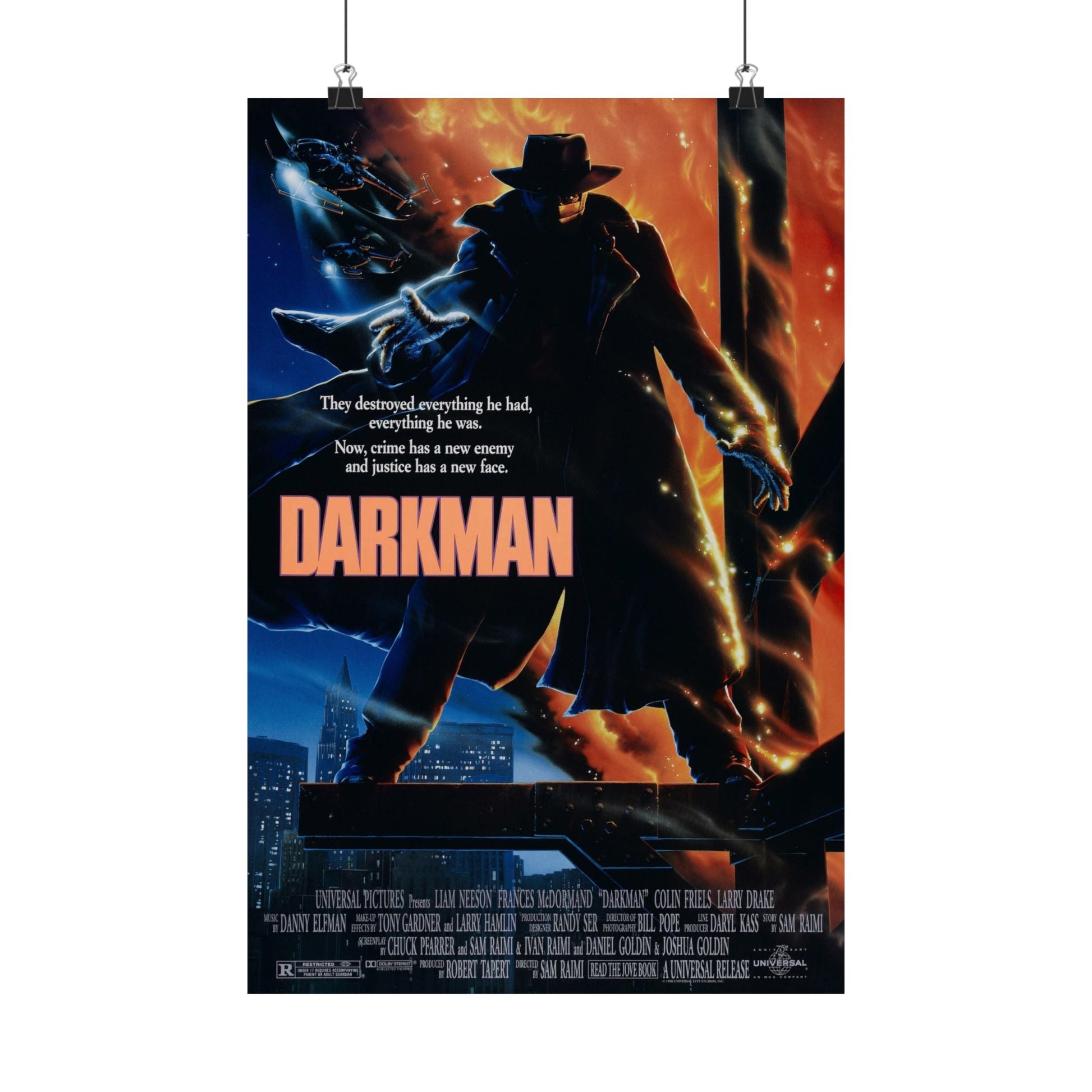 DARKMAN 1990 - Paper Movie Poster-12″ x 18″-The Sticker Space