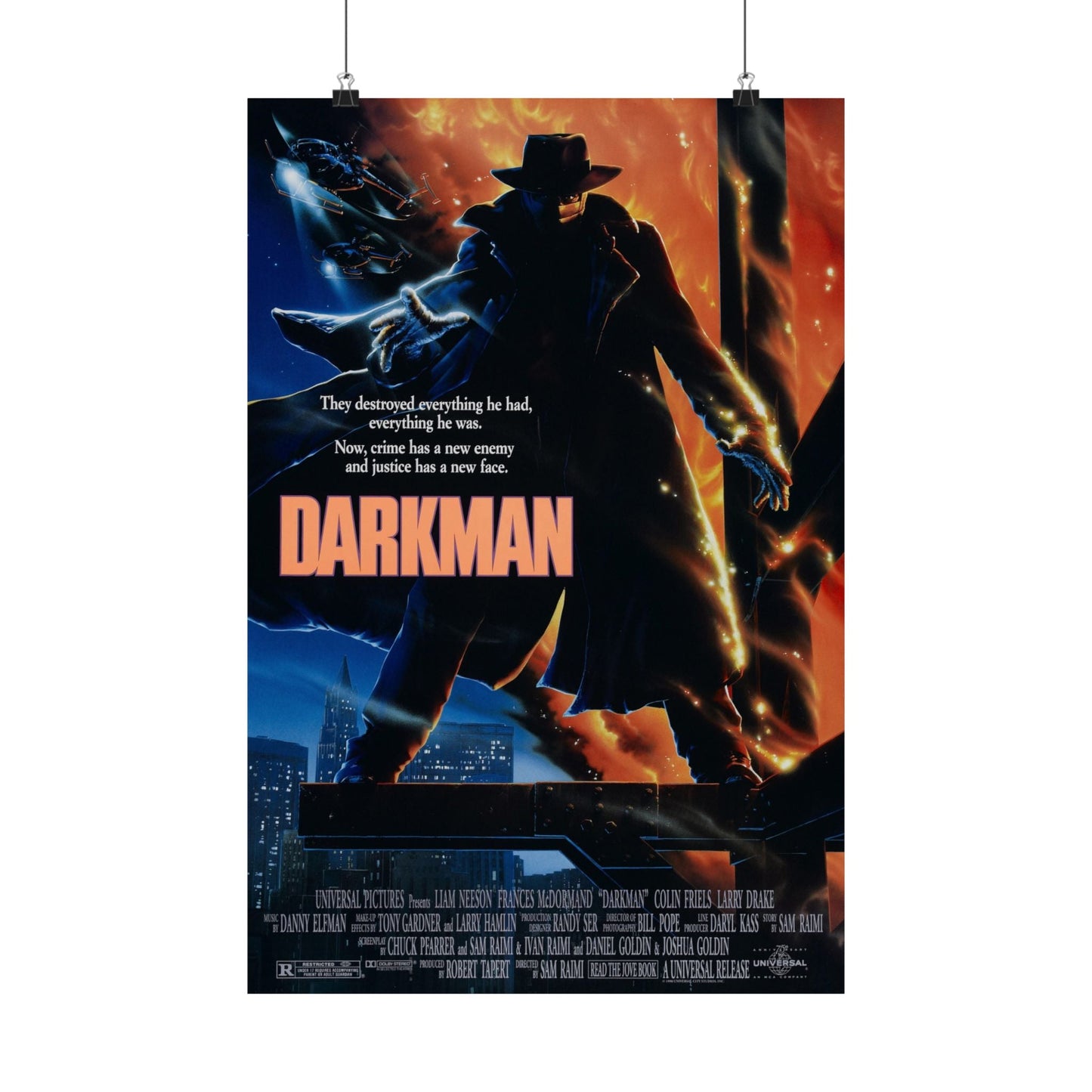 DARKMAN 1990 - Paper Movie Poster-16″ x 24″-The Sticker Space