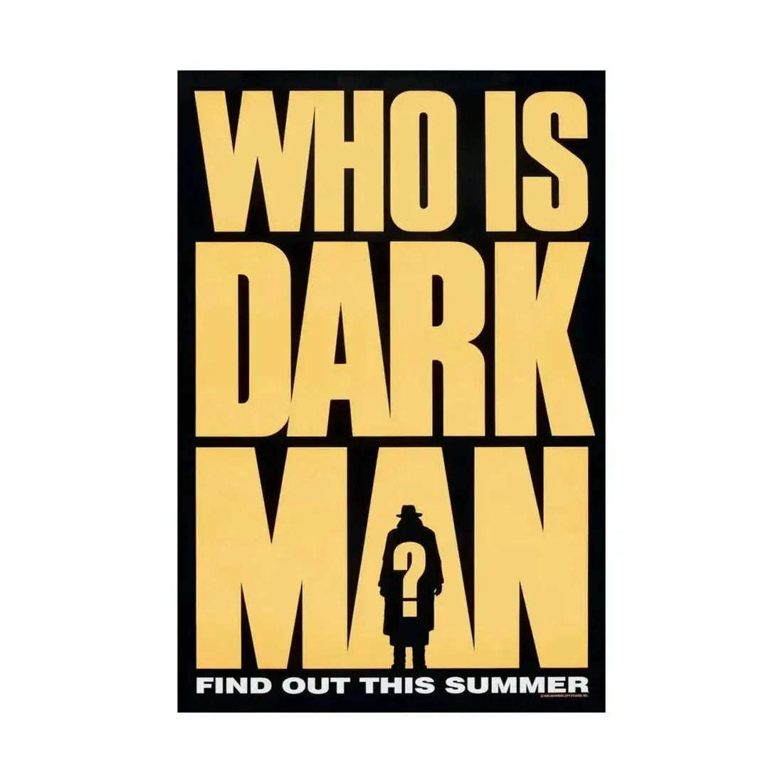 DARKMAN (TEASER) 1990 - Paper Movie Poster - The Sticker Space