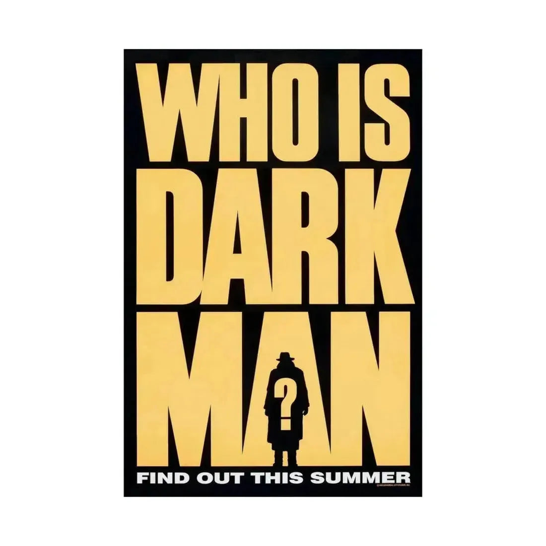 DARKMAN (TEASER) 1990 - Paper Movie Poster - The Sticker Space