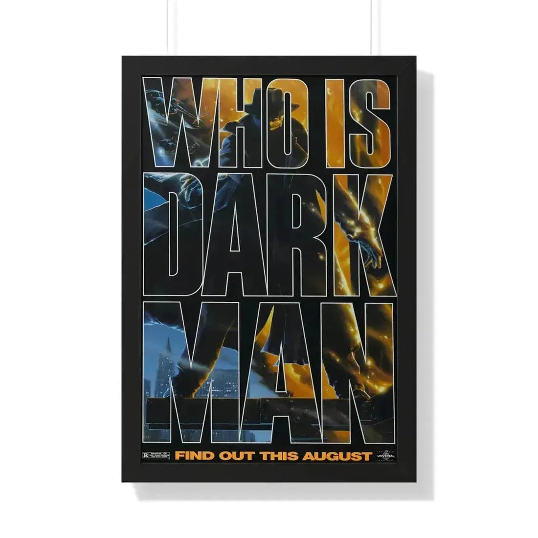 DARKMAN (TEASER 2) 1990 - Framed Movie Poster 20" x 30" Black - The Sticker Space