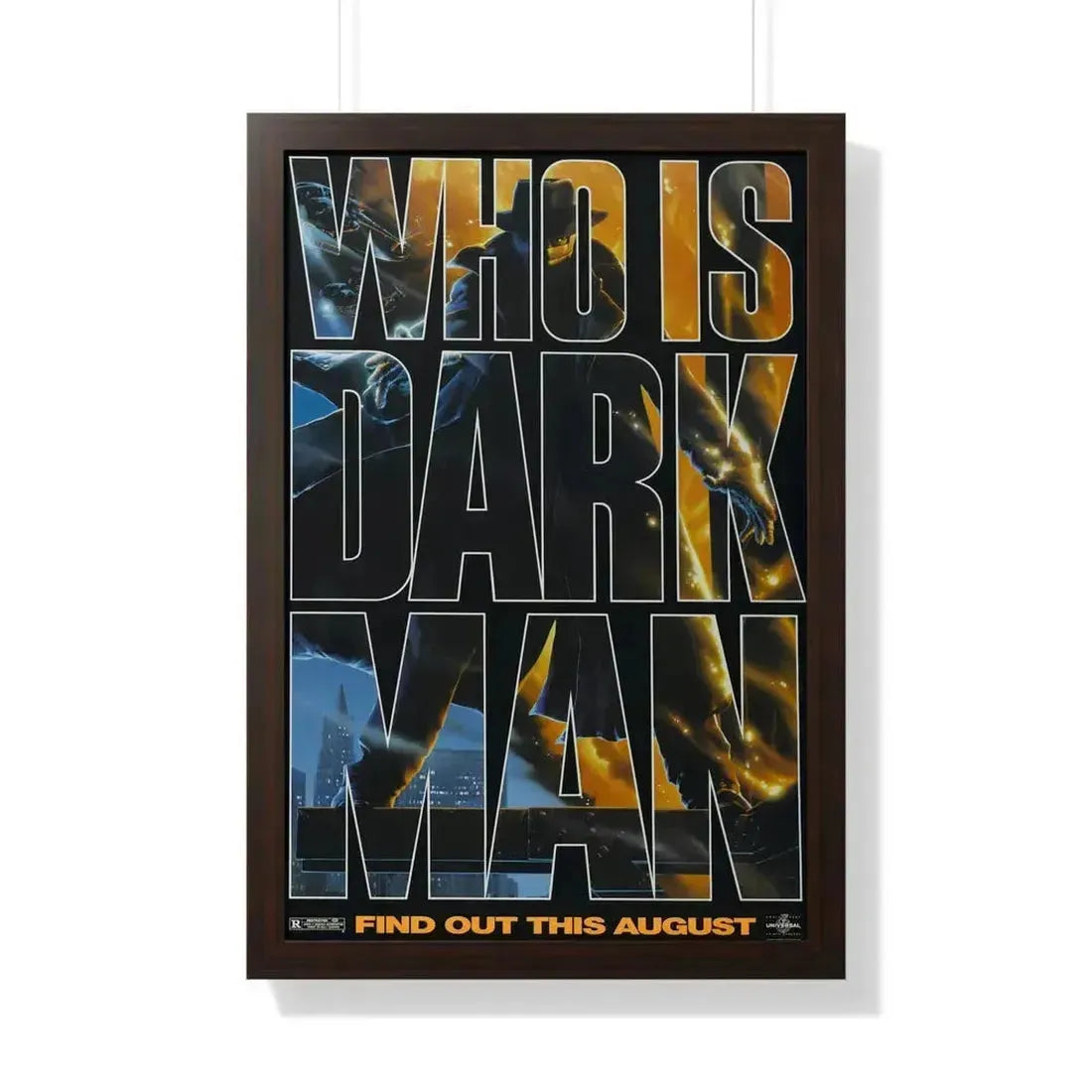 DARKMAN (TEASER 2) 1990 - Framed Movie Poster 20" x 30" Walnut - The Sticker Space