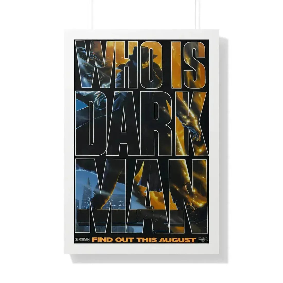 DARKMAN (TEASER 2) 1990 - Framed Movie Poster 20" x 30" White - The Sticker Space