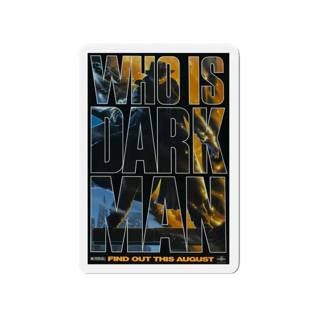 DARKMAN (TEASER 2) 1990 Movie Poster - Refrigerator Magnet 4 Inch - The Sticker Space