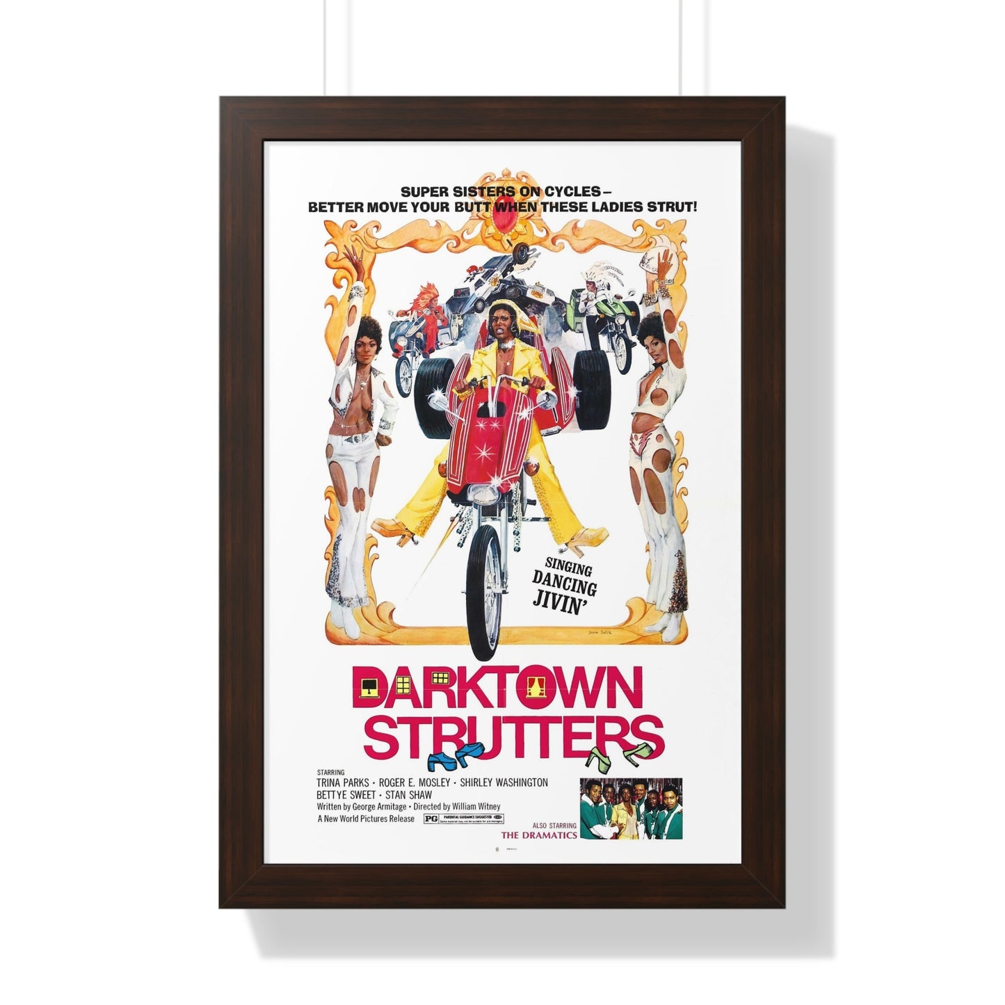 DARKTOWN STRUTTERS 1975 - Framed Movie Poster-16″ x 24″-The Sticker Space