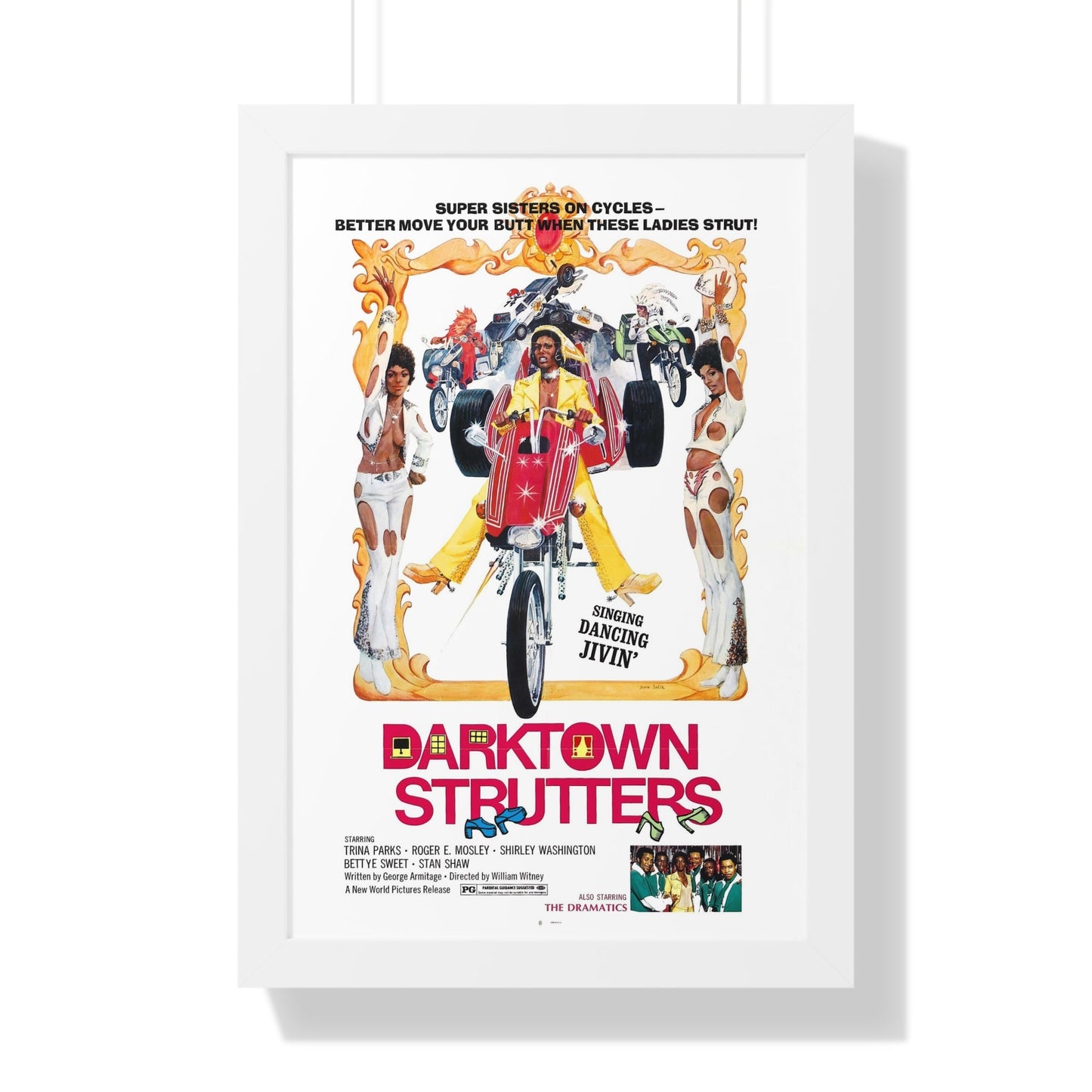 DARKTOWN STRUTTERS 1975 - Framed Movie Poster-16″ x 24″-The Sticker Space