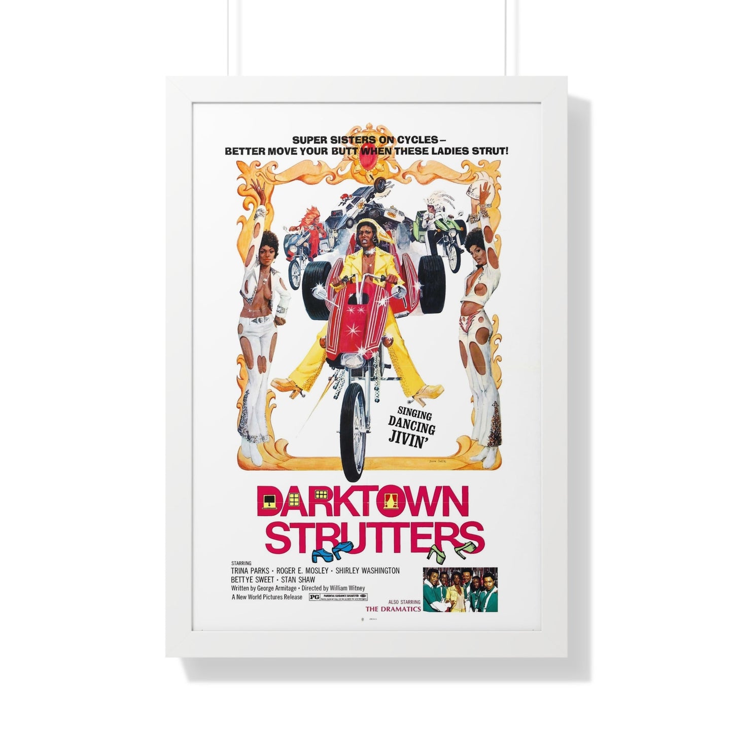 DARKTOWN STRUTTERS 1975 - Framed Movie Poster-20" x 30"-The Sticker Space