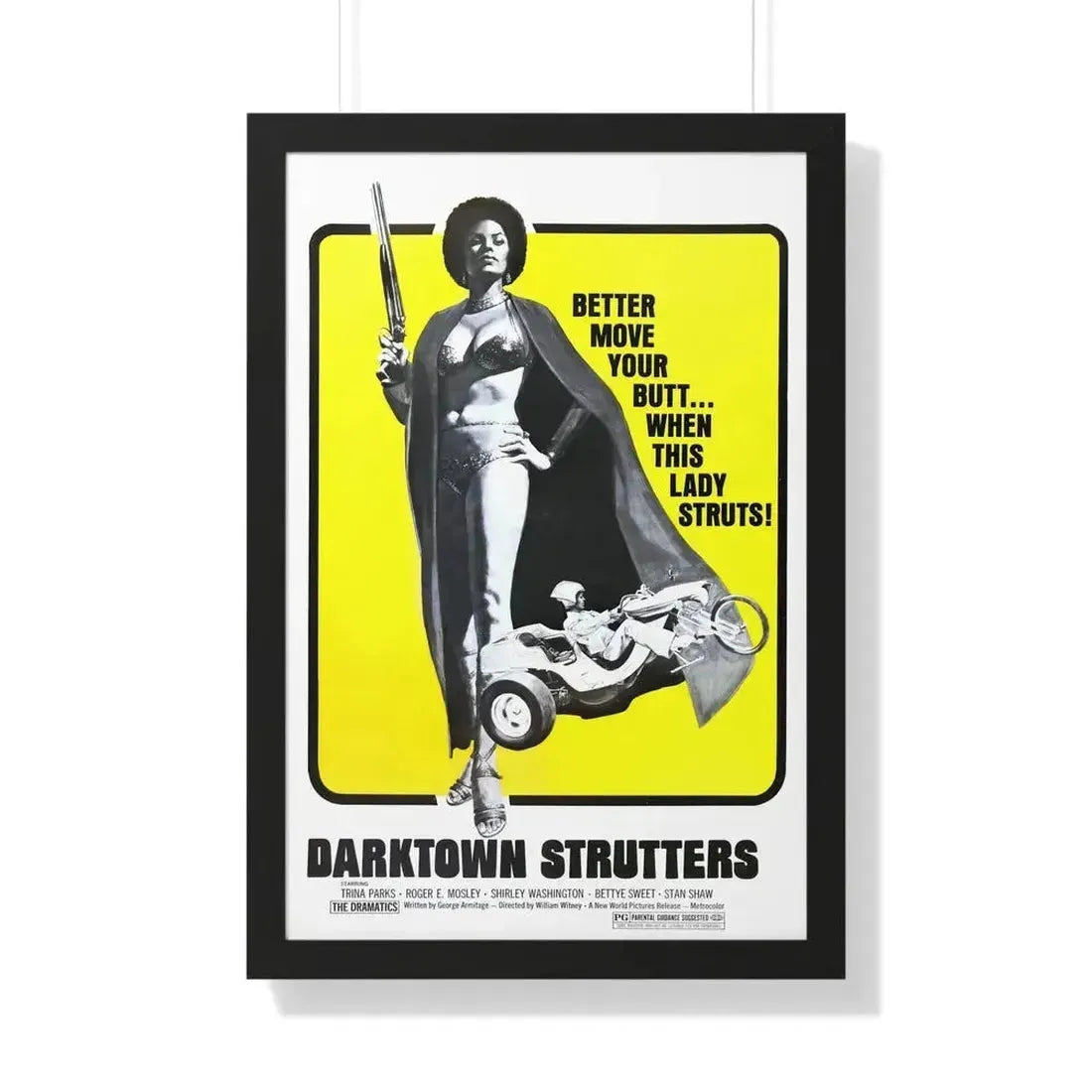 DARKTOWN STRUTTERS (2) 1975 - Framed Movie Poster 20" x 30" Black - The Sticker Space