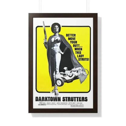 DARKTOWN STRUTTERS (2) 1975 - Framed Movie Poster 20" x 30" Walnut - The Sticker Space