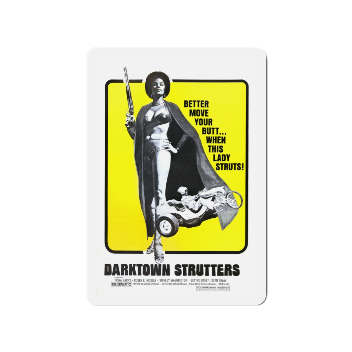 DARKTOWN STRUTTERS (2) 1975 Movie Poster - Die-Cut Magnet-3" x 3"-The Sticker Space