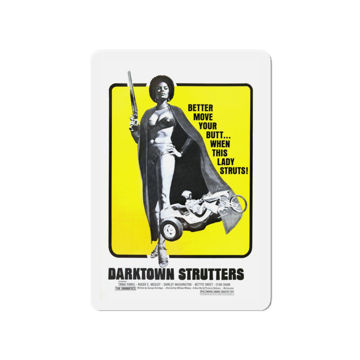 DARKTOWN STRUTTERS (2) 1975 Movie Poster - Die-Cut Magnet-4" x 4"-The Sticker Space