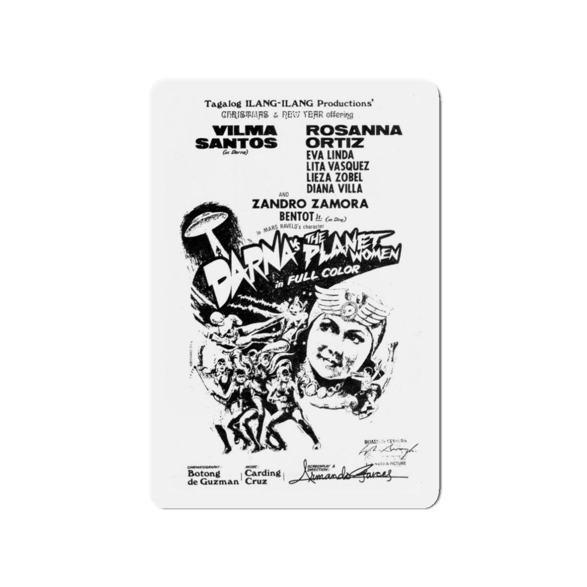 DARNA VS THE PLANET WOMEN 1975 Movie Poster - Die-Cut Magnet-3" x 3"-The Sticker Space