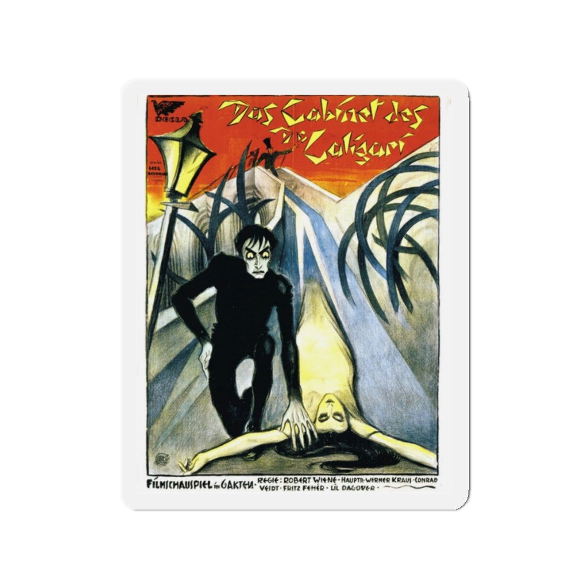 DAS CABINET DES DR CALIGARI 1920 Movie Poster - Die-Cut Magnet-2" x 2"-The Sticker Space