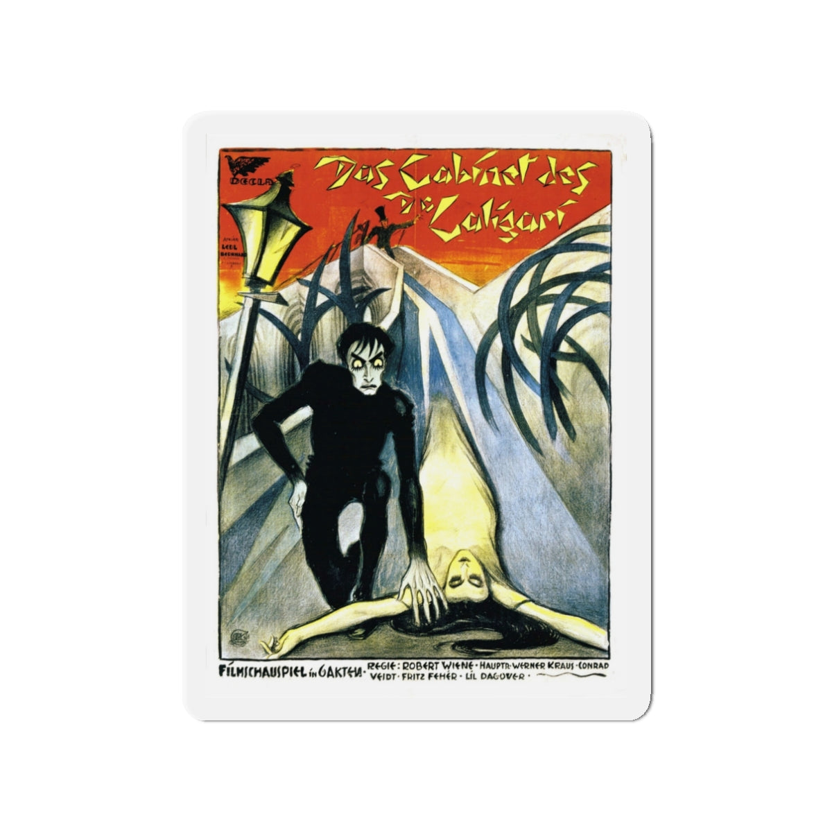 DAS CABINET DES DR CALIGARI 1920 Movie Poster - Die-Cut Magnet-3" x 3"-The Sticker Space