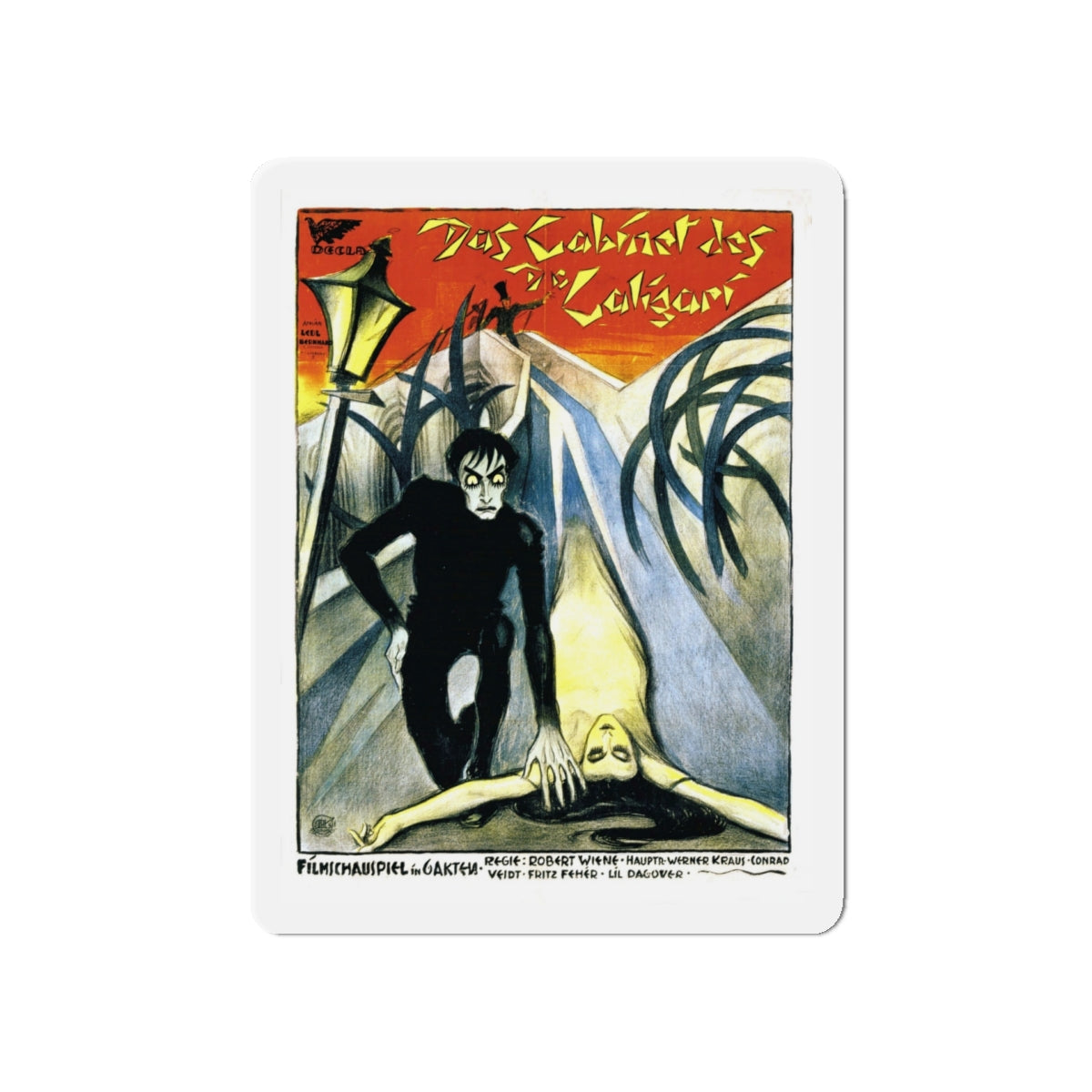 DAS CABINET DES DR CALIGARI 1920 Movie Poster - Die-Cut Magnet-5" x 5"-The Sticker Space