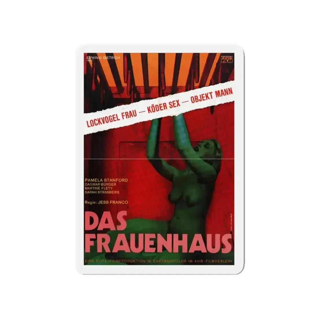 DAS FRAUENHAUS (BLUE RITA) 1977 Movie Poster - Refrigerator Magnet - The Sticker Space