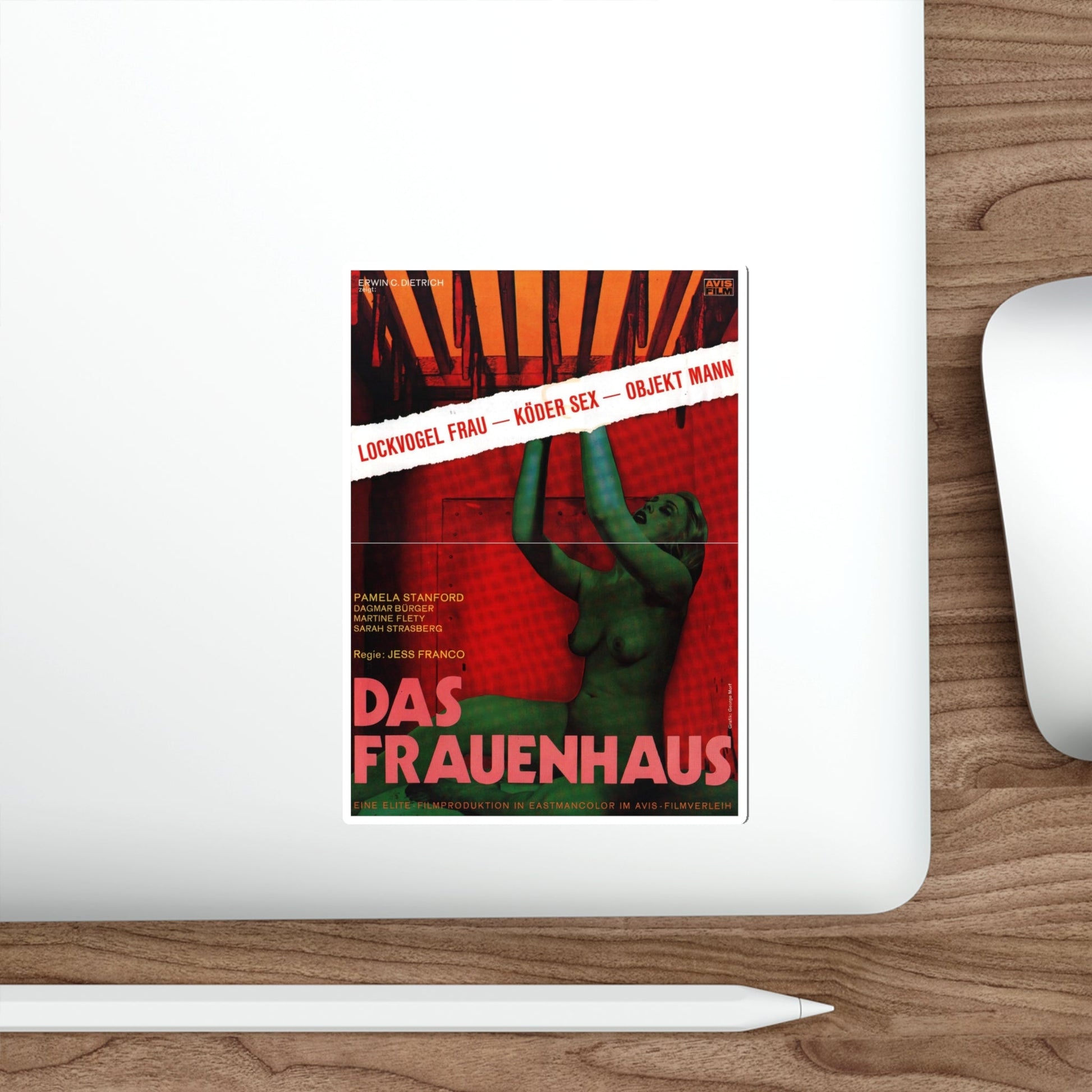 DAS FRAUENHAUS (BLUE RITA) 1977 Movie Poster STICKER Vinyl Die-Cut Decal-The Sticker Space