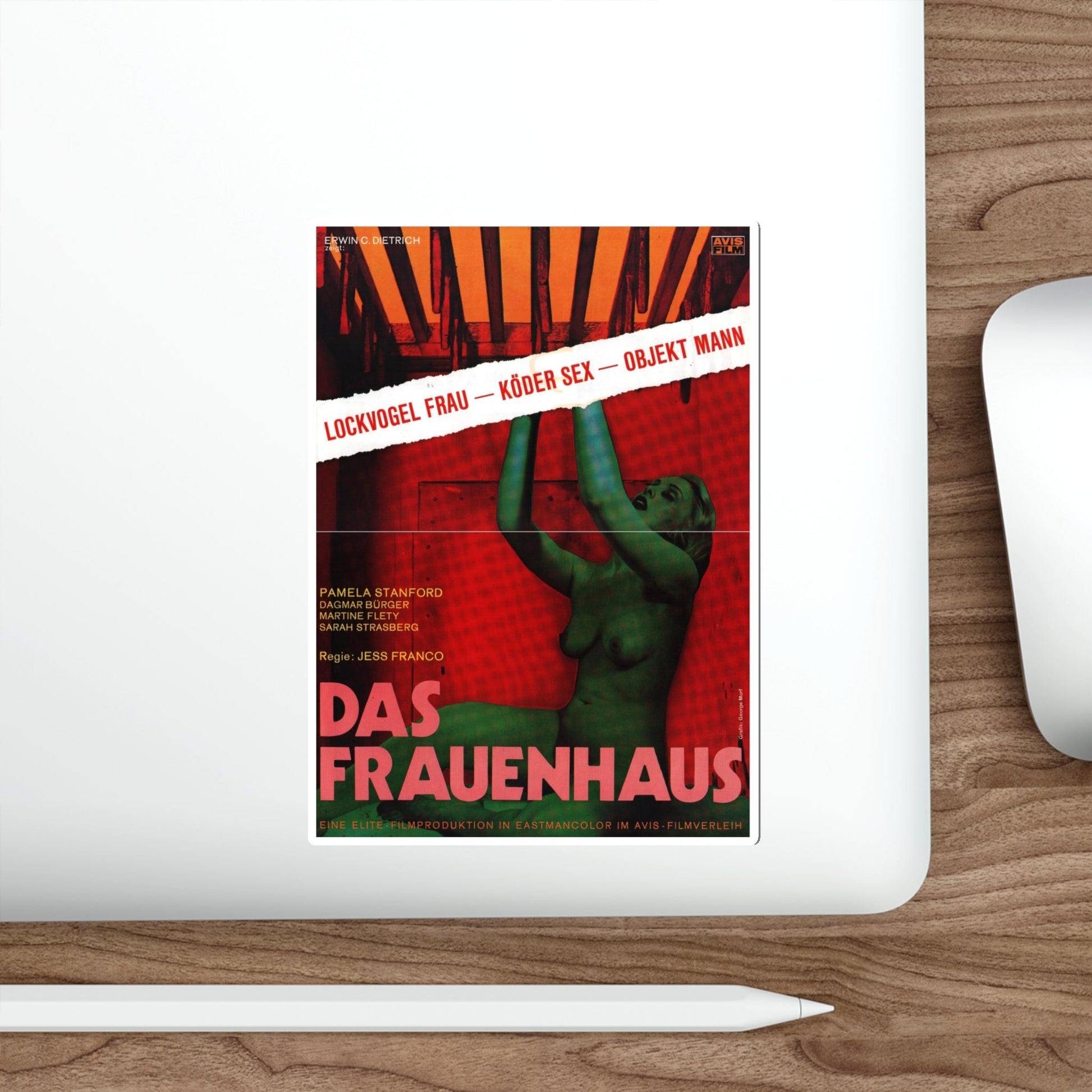 DAS FRAUENHAUS (BLUE RITA) 1977 Movie Poster STICKER Vinyl Die-Cut Decal-The Sticker Space