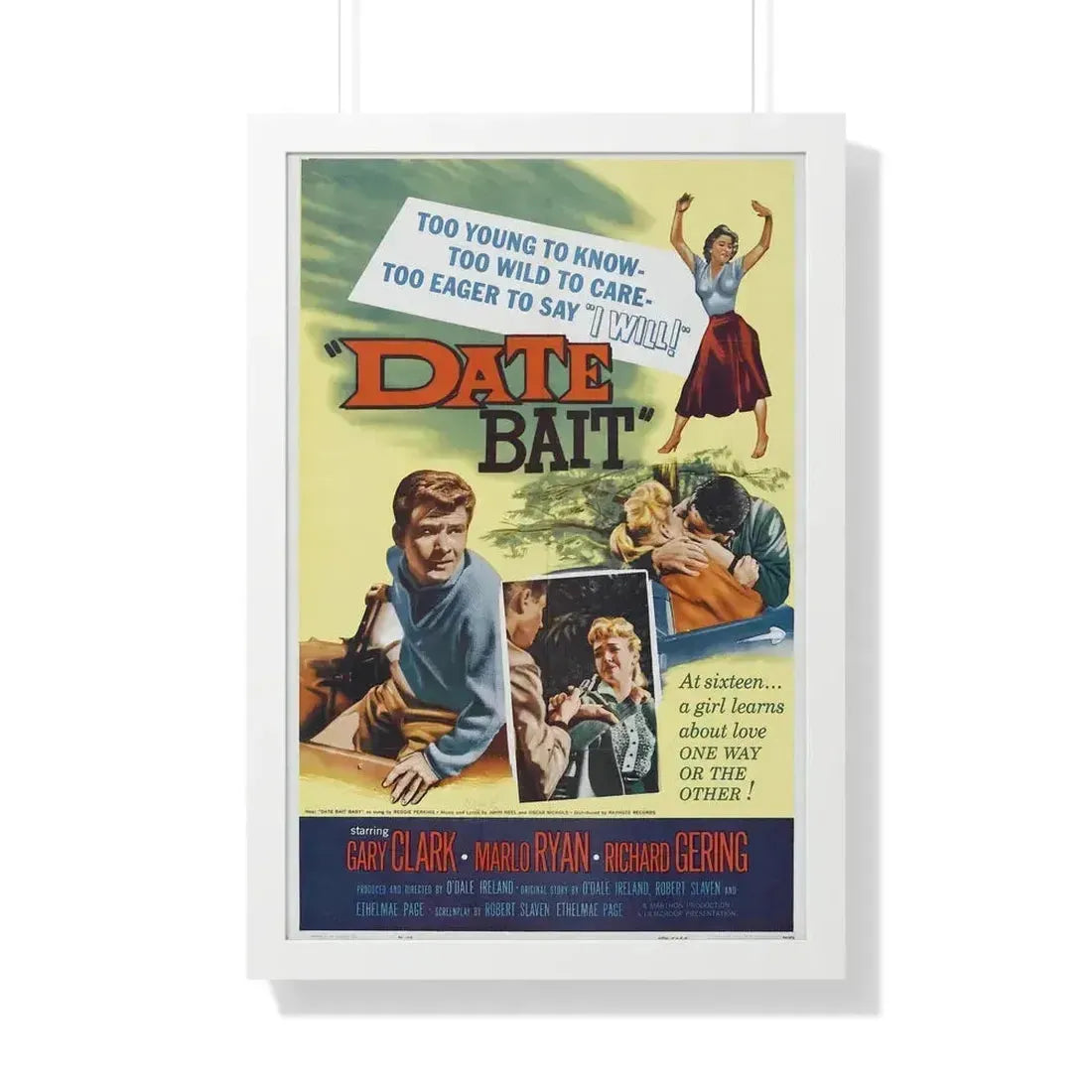 DATE BAIT 1960 - Framed Movie Poster 20" x 30" White - The Sticker Space