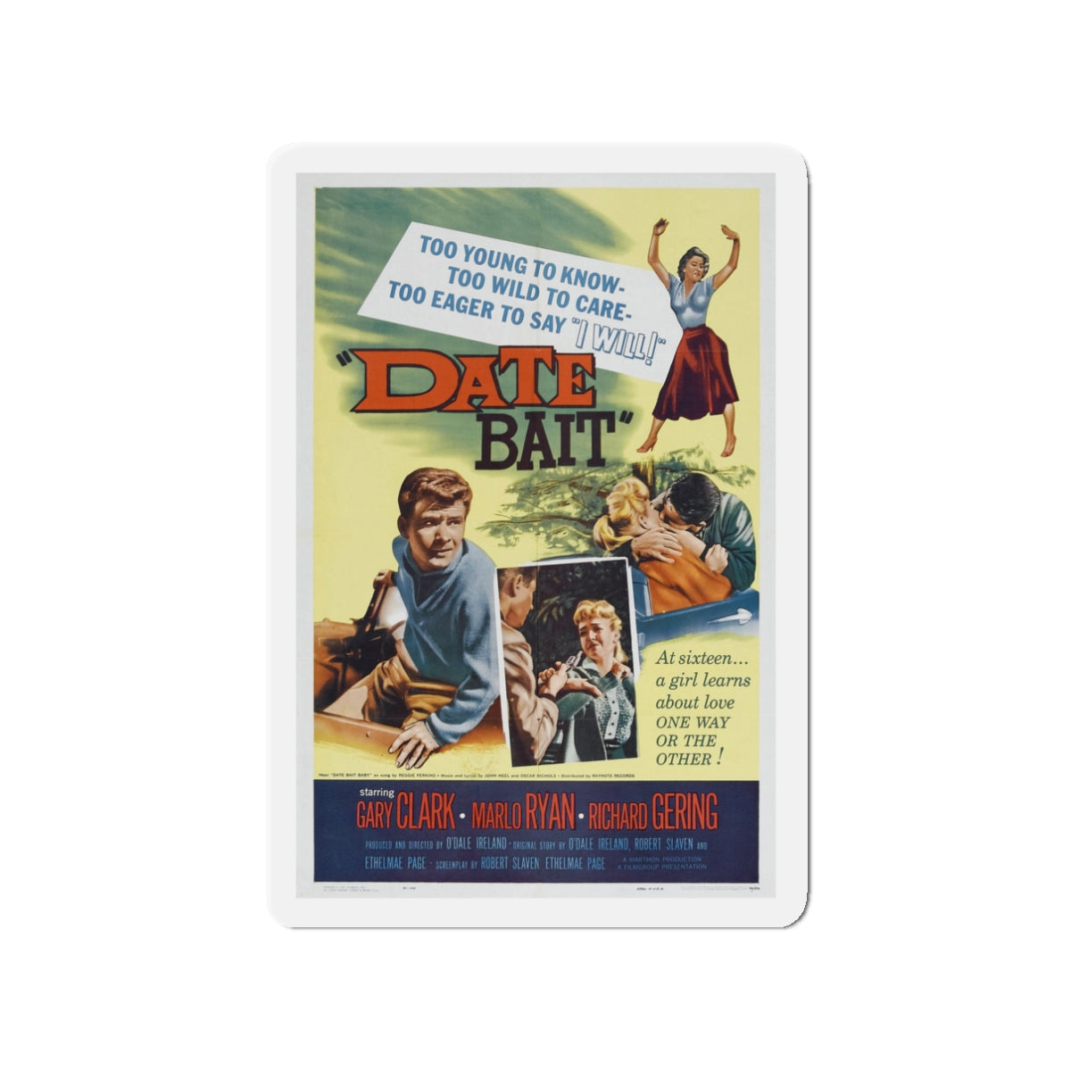 DATE BAIT 1960 Movie Poster - Die-Cut Magnet-3" x 3"-The Sticker Space