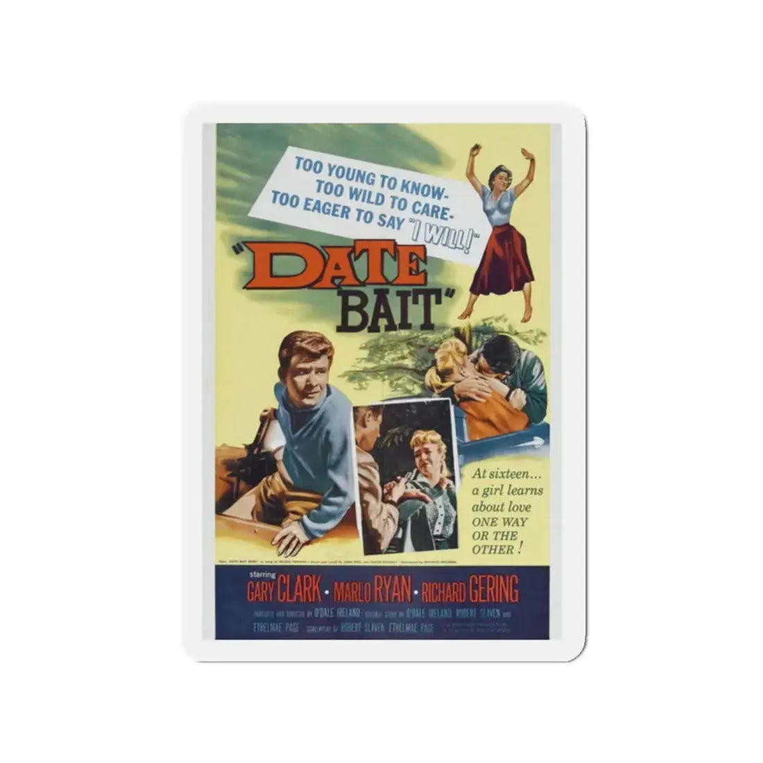 DATE BAIT 1960 Movie Poster - Refrigerator Magnet 2 Inch - The Sticker Space