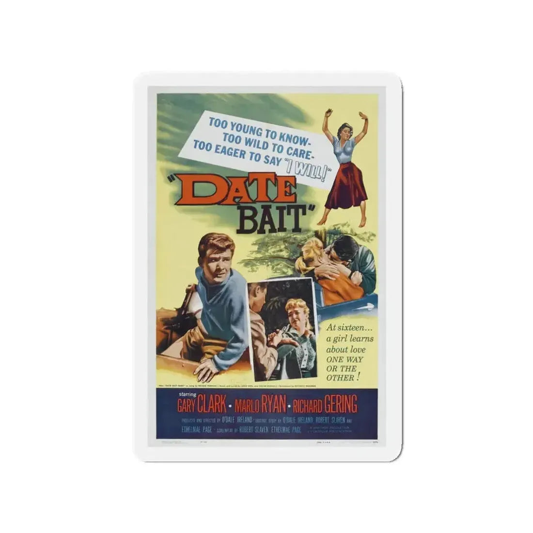 DATE BAIT 1960 Movie Poster - Refrigerator Magnet 3 Inch - The Sticker Space