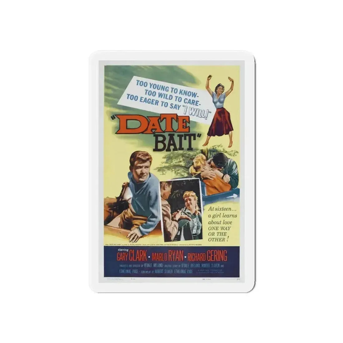 DATE BAIT 1960 Movie Poster - Refrigerator Magnet - The Sticker Space