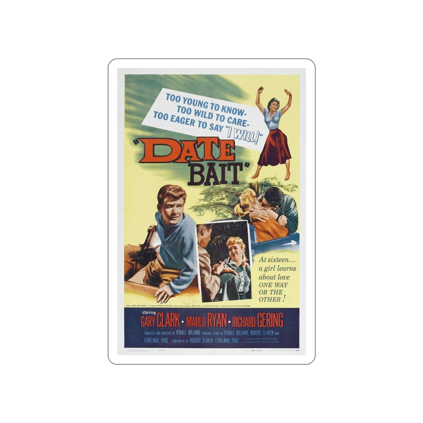 DATE BAIT 1960 Movie Poster STICKER Vinyl Die-Cut Decal-6 Inch-The Sticker Space