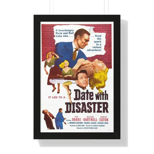 DATE WITH DISASTER 1957 - Framed Movie Poster 16″ x 24″ Black - The Sticker Space