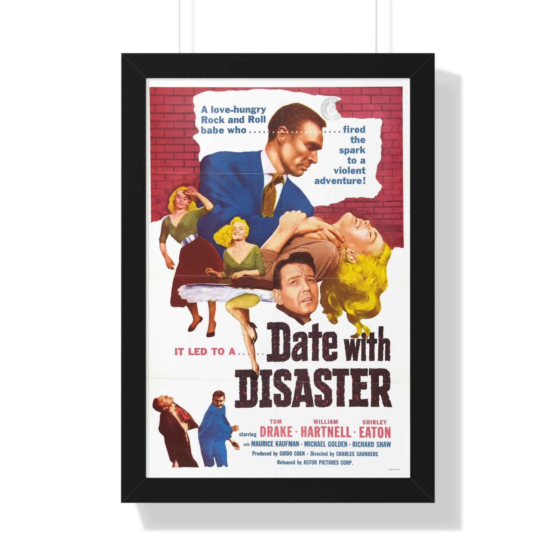 DATE WITH DISASTER 1957 - Framed Movie Poster-16″ x 24″-The Sticker Space