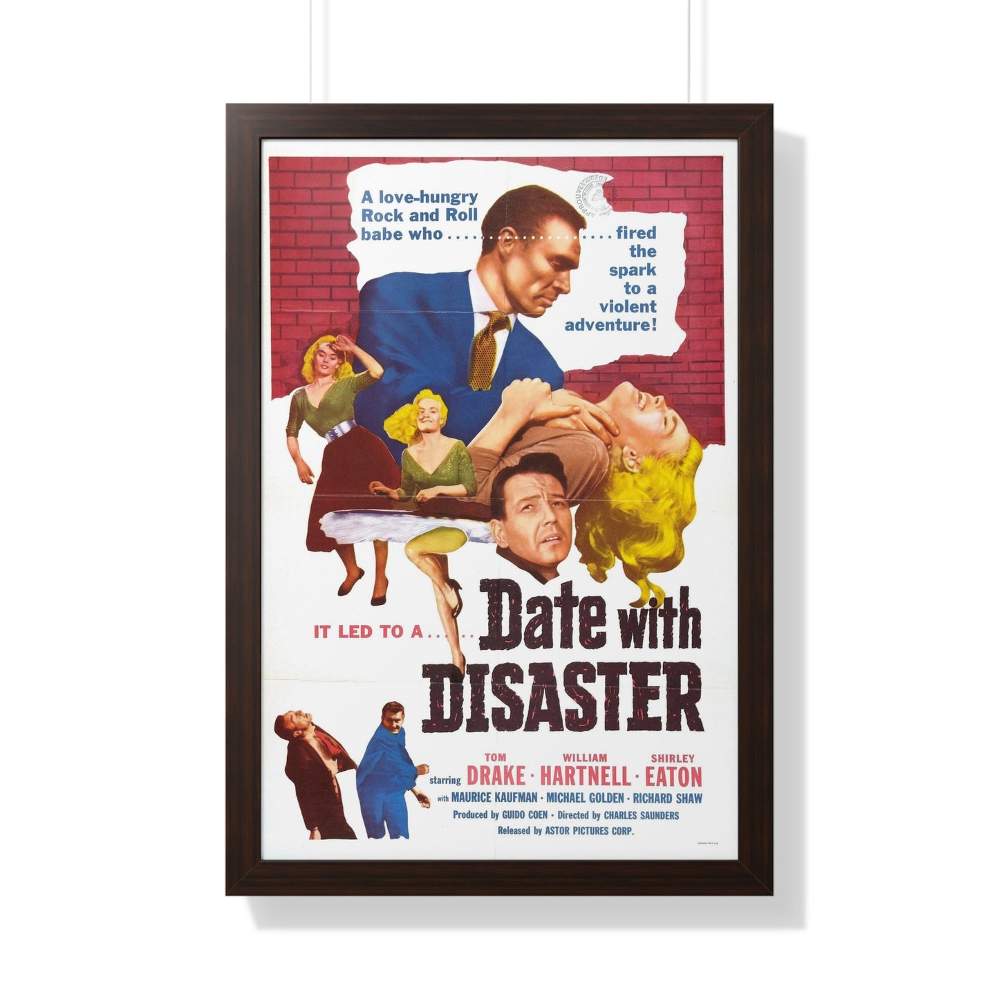 DATE WITH DISASTER 1957 - Framed Movie Poster-20" x 30"-The Sticker Space