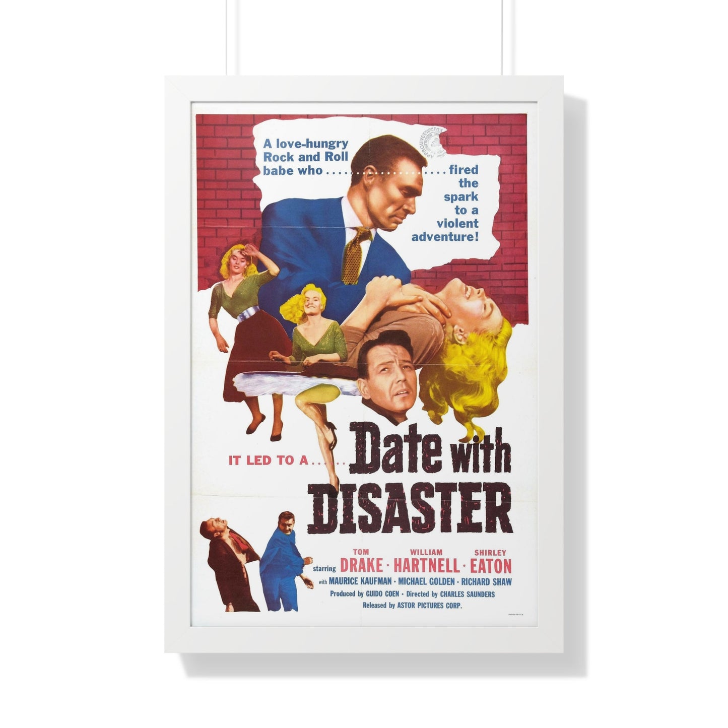 DATE WITH DISASTER 1957 - Framed Movie Poster-20" x 30"-The Sticker Space