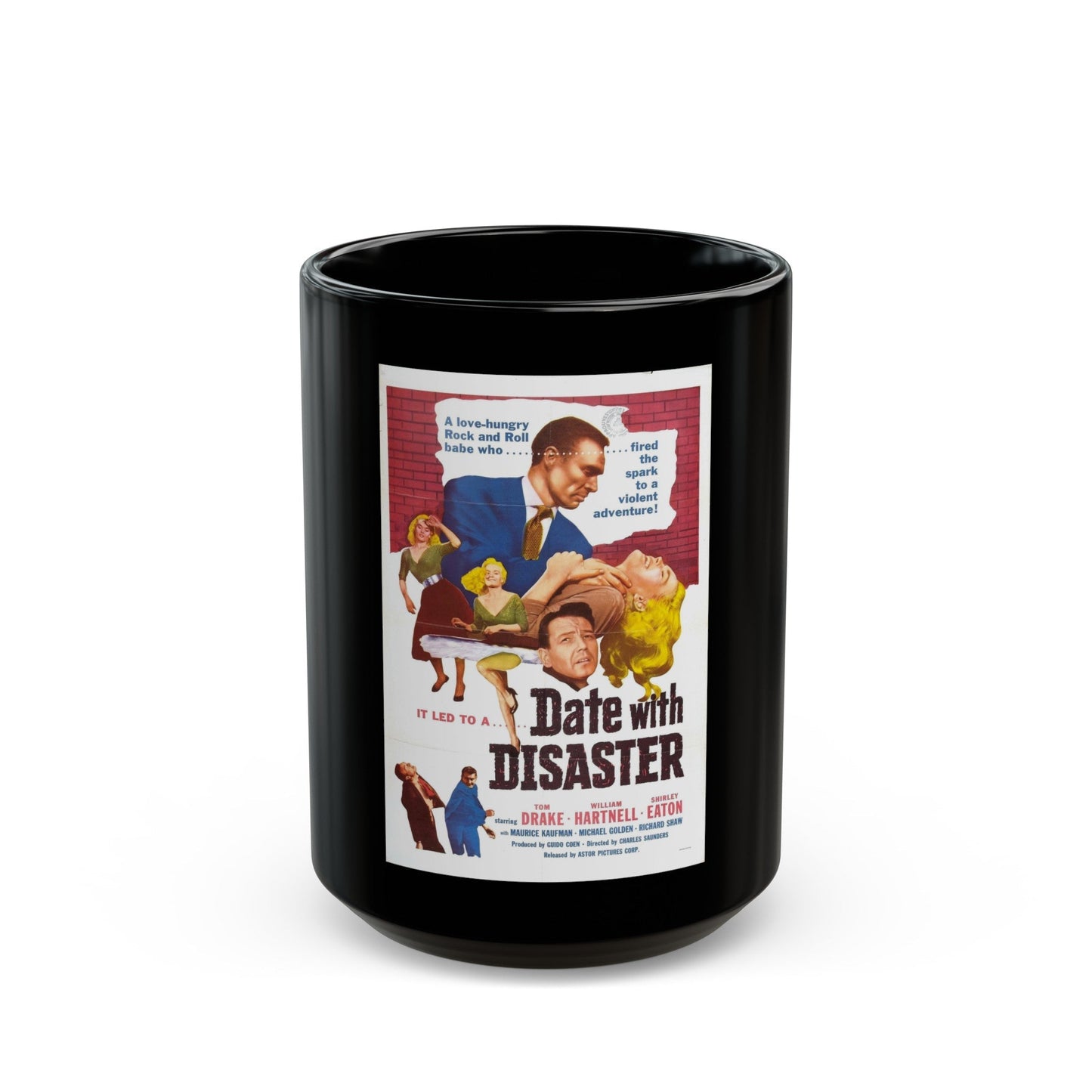 DATE WITH DISASTER 1957 Movie Poster - Black Coffee Mug-15oz-The Sticker Space