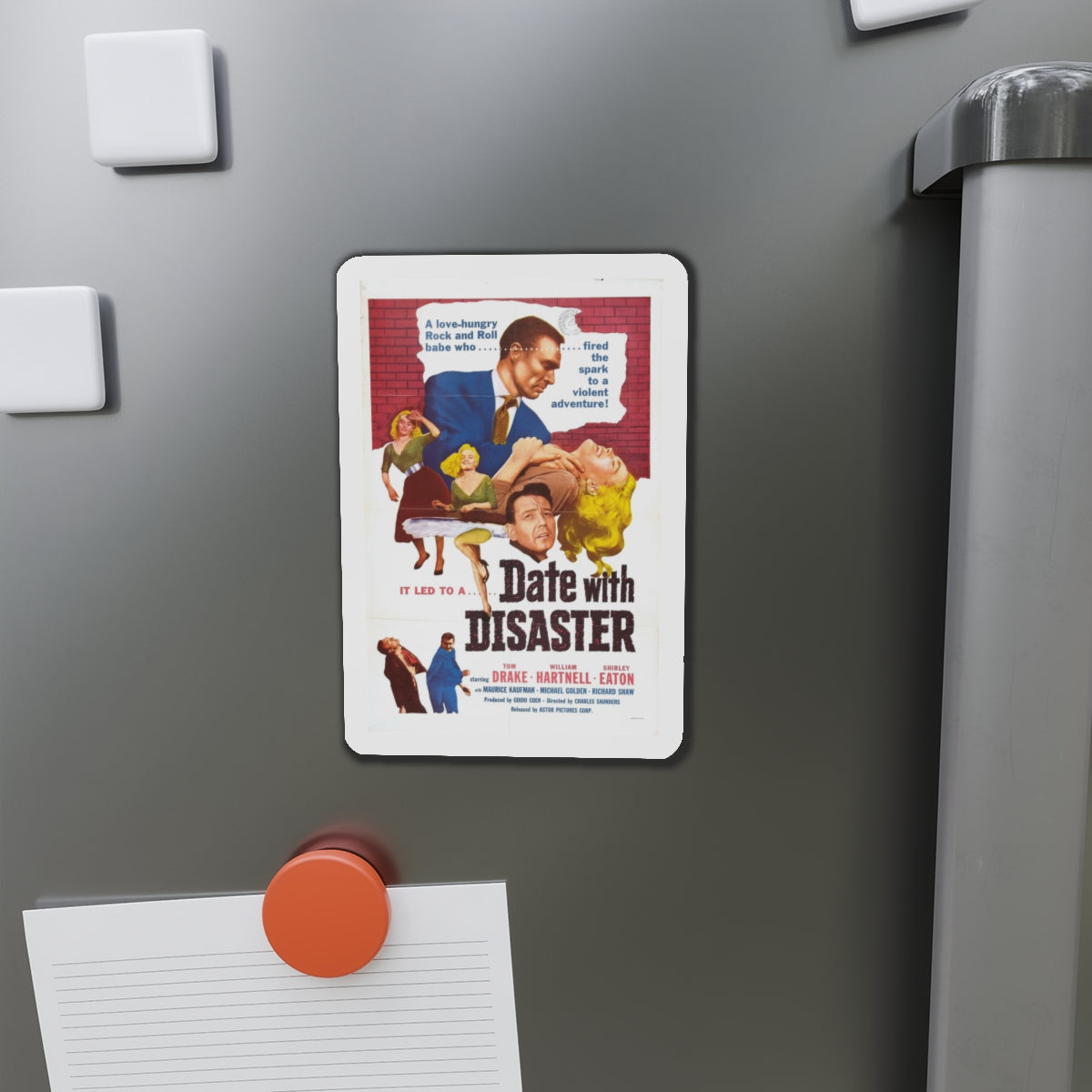 DATE WITH DISASTER 1957 Movie Poster - Die-Cut Magnet-The Sticker Space