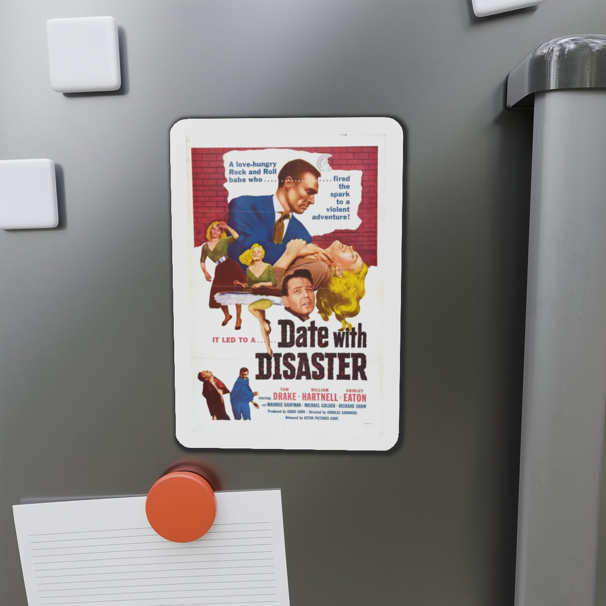 DATE WITH DISASTER 1957 Movie Poster - Die-Cut Magnet-The Sticker Space