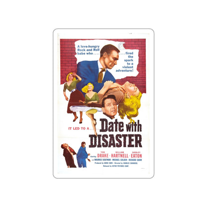 DATE WITH DISASTER 1957 Movie Poster STICKER Vinyl Die-Cut Decal-6 Inch-The Sticker Space