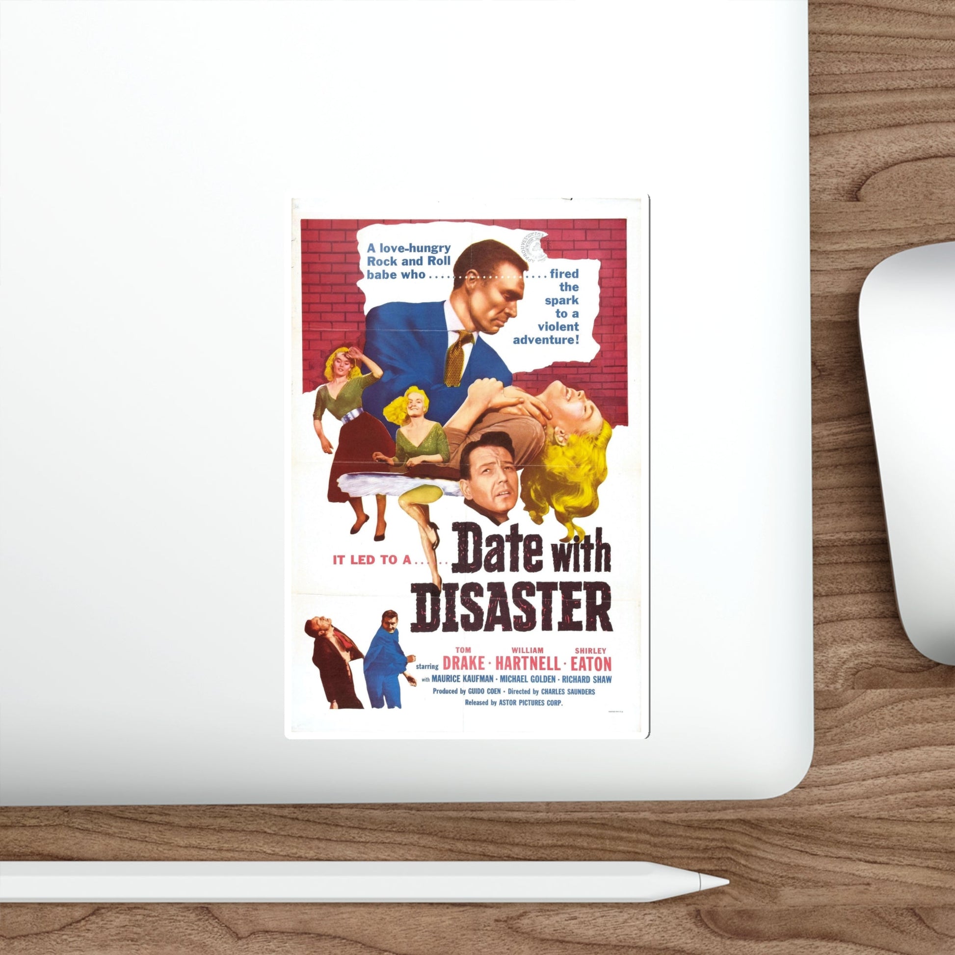 DATE WITH DISASTER 1957 Movie Poster STICKER Vinyl Die-Cut Decal-The Sticker Space